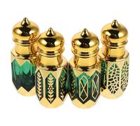 SUPVOX 4pcs Refillable Essential Oil Roller Bottles 6ml Glass Mini Perfume Travel Bottles with Controlled Application and Roller Ball for Trips and Home Use