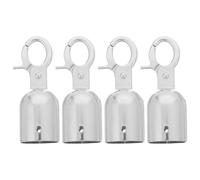 SUPVOX 4pcs Rope End Fasteners Cord End Caps with Hook for Stanchion Posts, Aluminium Alloy Material, Easy Installation and Effective Protection, for Rope Barriers and Crowd Control