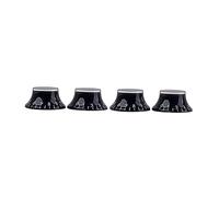 SUPVOX 4pcs Round Volume Tone Control Knobs Cap for Guitar Parts Replacement Black White Letters for Electric Guitar Accessories and Gear Equipment