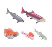 SUPVOX 4Pcs Salmon Growth Cycle Simulation Model Set Educational Cognitive for Safe Material Realistic Design Birthday Gift Learning Animal Figures Random Color