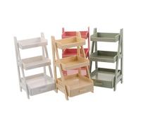 SUPVOX 4pcs Scale Mini Planter Shelf for Bonsai Display and Dollhouse Storage Rack in Pastel Colors