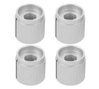 SUPVOX 4pcs Silver Aluminum Alloy Potentiometer Volume Tone Control Knobs for Bass Guitar Electric Guitar Parts 0.6x0.55inch Flat Top Metal Knobs for Studio and Home Use