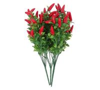SUPVOX 4pcs Simulated Pepper Tree Decoration Indoor Decorations Faux Pepper Bouquet Bonsai Vegetable Fake Plant Welcome Artificial Chili Bouquet Decorative Simulation Plastic Flowers Pvc