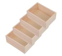 SUPVOX 4pcs Small Wood Craft Box Wooden Storage Box Rustic Unfinished Wood Cube Easy to Paint and Engrave 5.91x3.94x2.36in for Home Decoration Wedding Garden