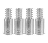 SUPVOX 4pcs Stainless Steel Broom Thread Adapter Quick Installation American Type Extension Pole Connector for Broom Handles Silver Colour
