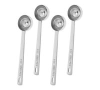 SUPVOX 4pcs Stainless Steel Coffee Scoops 10ml 2/3 Tbsp Measuring Spoons with Long Handle for Precise Measurement in Baking and Food Preparation