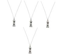 SUPVOX 4pcs Stainless Steel Dog Ashes Necklace Openable Cremation Pendant for Pet Memorial Urn Jewelry Meaningful Keepsake for Remembering Your Beloved Dog