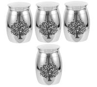 SUPVOX 4pcs Stainless Steel Pet Urn for Ashes Keepsake Container for Dogs and Cats Compact Memorial Cinerary Casket for Pets Remembrance Urn Smooth