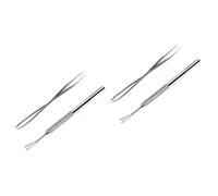 SUPVOX 4pcs Stainless Steel Remover Tool Cats and Dogs Lightweight and Portable Removal Kit Double-ended Tweezers for Embedded Extraction