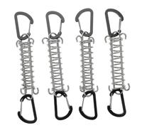 SUPVOX 4Pcs Tent Wind Rope Buckle Shock Absorbing Spring Tension Springs with Hooks Portable Rope Buckles for Camping Tent Accessories