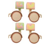 SUPVOX 4pcs Universal Silent Pu Caster Wheels with Side Brake for Crib, Mini Clamp-on Wheel Set for Bed and Stroller Accessories, Small Quiet Replacement Casters for Nursery Furniture