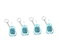 SUPVOX 4pcs Violin Shaped Music Box Keychain Miniature Musical Pendant for Students Unique Acrylic for Music Birthday Favors and Party Giveaways