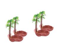 SUPVOX 4pcs Vivid Reptile Water Dishes Resin Feeding Bowls for Tortoise Lizard and Snake Safe High Temperature Resistant Comfortable Mealtime Supplies