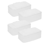 SUPVOX 4pcs Wet Wipes Storage Box Sealing Lid for Keeping Fresh and Moist Non-slip Container for Easy One-handed Access for Home Office Desk Use as Wipe Holder Wet Tissue Box