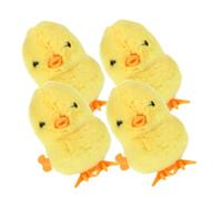 SUPVOX 4pcs Wind Up Chick Novelty Jumping Clockwork Chicken for Boys Easter Basket Fillers Compact Fun Animal Hoppers