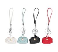SUPVOX 4pcs Women Small Pu Leather Coin Pouch Wristlet Change Purse Mini Key Bag Storage Wallet Set in Red White Blue Black for Everyday Use
