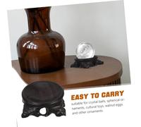 SUPVOX 4pcs Wooden Crystal Ball Display Stand Carved Sphere Holder Stable Decorative Base for Crystals Orbs Eggs Home Ornament Showcase
