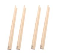 SUPVOX 4pcs Wooden Domino Tile Holders Unfinished Mahjong Trays for Mexican Train Single Row Racks Craft Projects Educational Board Game Accessories