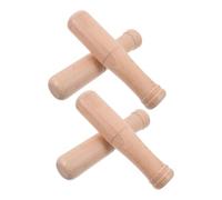 SUPVOX 4pcs Wooden Pestle Stick Masher Set, Large Head Garlic Grinding Tool and Potato Masher, Multipurpose Kitchen Accessory for Food Crushing and Medicine Grinding