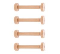 SUPVOX 4pcs Wooden Thread Spools for Crafts, Large Unfinished Wood Bobbins 96mm Length X 28mm Diameter, Natural Wood Empty Ribbon Spool Holder for DIY Sewing and Yarn Projects