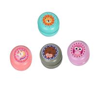 SUPVOX 4PCS Wooden Yo Yo Balls for Boys and Fun Wrist and Finger Coordination Activity Cartoon Animal Designs Owl Lion Hedgehog Unicorn
