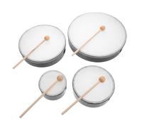 SUPVOX 4sets Boys and Girls Handheld Drums Faux Pu Wooden Hand Percussion Instruments for Early Childhood Music Education Includes Great for Rhythm Development and Musical Expression