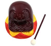 SUPVOX 5-inch Wooden Fish Set Woodblock Stick Buddhist Percussion Instrument Temple Muyu for Meditation and Chanting Religious Use