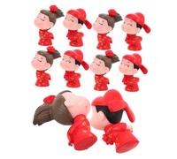 SUPVOX 5 Pairs Wedding Micro Landscape Decoration Cake Topper Wedding Bride and Groom Figurine Mini Couple Statue Photo Props Pvc Red