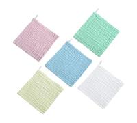 SUPVOX 5 Pcs Baby Cotton Absorbent Washcloths for Toddler and Infant, Soft Comfortable Muslin Face Cleansing Cloths with Strong Absorption, for Face Washing and Special Occasion Use