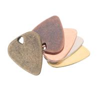 SUPVOX 5 Pcs Metal Guitar Picks Stainless Steel Bass Guitar Picks Set Smooth Surface Gold Silver Red Copper Antique Copper Rose Gold for Musical Instrument Accessories