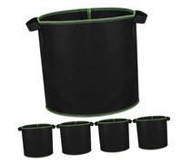 SUPVOX 5 Pcs Non Woven Plant Growing Bags with Handles Breathable Nursery Pots for Vegetables Fruits Flowers Gardening Outdoor Indoor Use