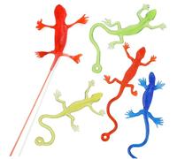 SUPVOX 5 Pcs Stretchy Sticky Lizard for Soft Tpr Squishy Reptile Figurines in Multiple Colors Elastic for Party Favors and Sensory Play