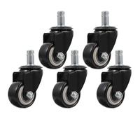 SUPVOX 5 Pcs Universal Office Chair Wheels Silent Swivel Caster Replacement for Desk Chairs, Black Furniture Sliding Castors Suitable for Hard Floors and Carpet