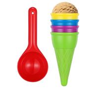 SUPVOX 5-piece Kids Beach Toy Set - Ice Cream Cone Sand Molds & Scoop - Outdoor Seaside Playset for Toddlers - Summer Sandbox Fun - Assorted Colors