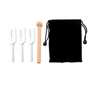 SUPVOX 5-Piece Tuning Fork Set with Wooden Mallet and Storage Bag Aluminum Alloy High-Frequency Angel Tuning Forks for Sound Healing Music Therapy and Vibrational Therapy