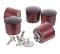 SUPVOX 5 Sets M6 Dark Beech Wood Pan Cover Knobs Replacement Pot Lid Handles Universal Cookware Accessories for Saucepan and Kettle Lids