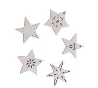 SUPVOX 50 Pcs Wooden Pentagram Shape Pendants Diy Craft Supplies Decorative Hanging Ornaments for Christmas Wall Decorations Party Decoration Living Room Decor