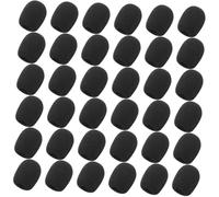 SUPVOX 50pcs Black Microphone Windscreen Sponge Covers Soft Elastic Mic Protectors for Lapel Headset Microphones Replacement Pop Filter Enhancing Voice Clarity