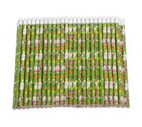 SUPVOX 50pcs Easter Themed Wooden Pencils Small Size with Bunny and Carrot Designs, School Writing Stationery with Erasers for Holiday Party Favors and Classroom Supplies