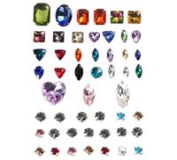 SUPVOX 50pcs Glass Rhinestones Set with Crystal Claw for DIY Sewing, Water Drop Teardrop Shape, High Purity Material, Suitable for Costume and Garment Decoration Random Color Assorted