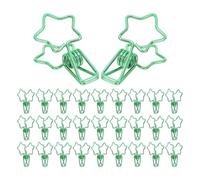 SUPVOX 50Pcs Green Metal Star Shape Paper Clips, Small Decorative Star Binder Clips for School, Office Paperwork and Personal Use, Mini Metal Clamps for Organizing Documents