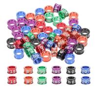 SUPVOX 50pcs Numbered Pigeon Foot Rings Metal Alloy Clip Leg Bands Easy to Put on Time-saving Assorted Colors Very Light Weight for Racing Pigeons and Pet Birds