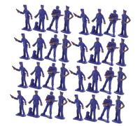 SUPVOX 50pcs Policeman Figure Set Sand Table Accessories Realistic Detailing Blue Plastic Compact Portable Miniature Police Officers Toy for Office Favor Decoration