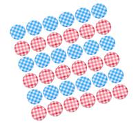 SUPVOX 50pcs Reusable Mason Jar Lids with Red and Blue Checkered Pattern, 63# Regular Mouth Can Lids for Glass Jam Jars, Food Storage and Canning Supplies for Kitchen Use