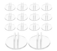 SUPVOX 50pcs round Business Card Stands 24x10mm 2mm Thick Plastic Vertical Card Holders for Office Desk Display and Party Place