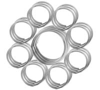 SUPVOX 50pcs Stainless Steel Round Key Rings with Secure Closure and Rust Prevention, Flat O-Shaped Keychain Rings for DIY Crafts and Handmade Projects