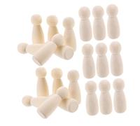 SUPVOX 50pcs Unfinished Wooden Peg Dolls Natural Wood DIY Craft Figures for Painting Decorating Group Activities and Interactive Play Room Decor