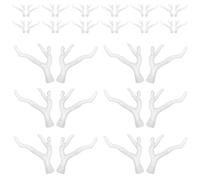 SUPVOX 50pcs White Acrylic Artificial Deer Antlers Christmas Craft Embellishments Comfortable Touch DIY Headpiece Accessories for Headbands and Party Decoration