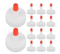 SUPVOX 50pcs White Screw Caps for 2.8cm Bottles, Leak-proof Seal Replacement Lids for Squeeze Dispenser Bottles, Suitable for Condiment and Mineral Water Containers