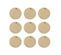 SUPVOX 50pcs Wood Disc Pendant Single Hole Charms for DIY Jewelry Making Accessories Wooden Pendant Charm